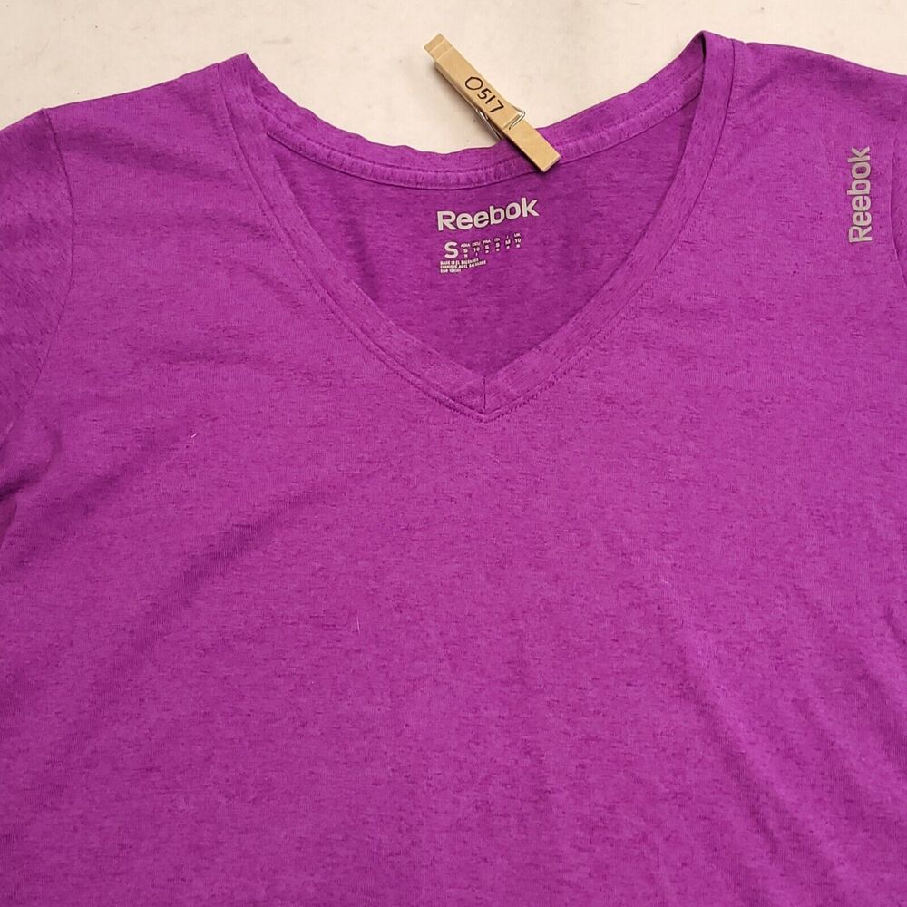 Reebok Casual Pullover Short Sleeve T Shirt Womens Size Small S Purple